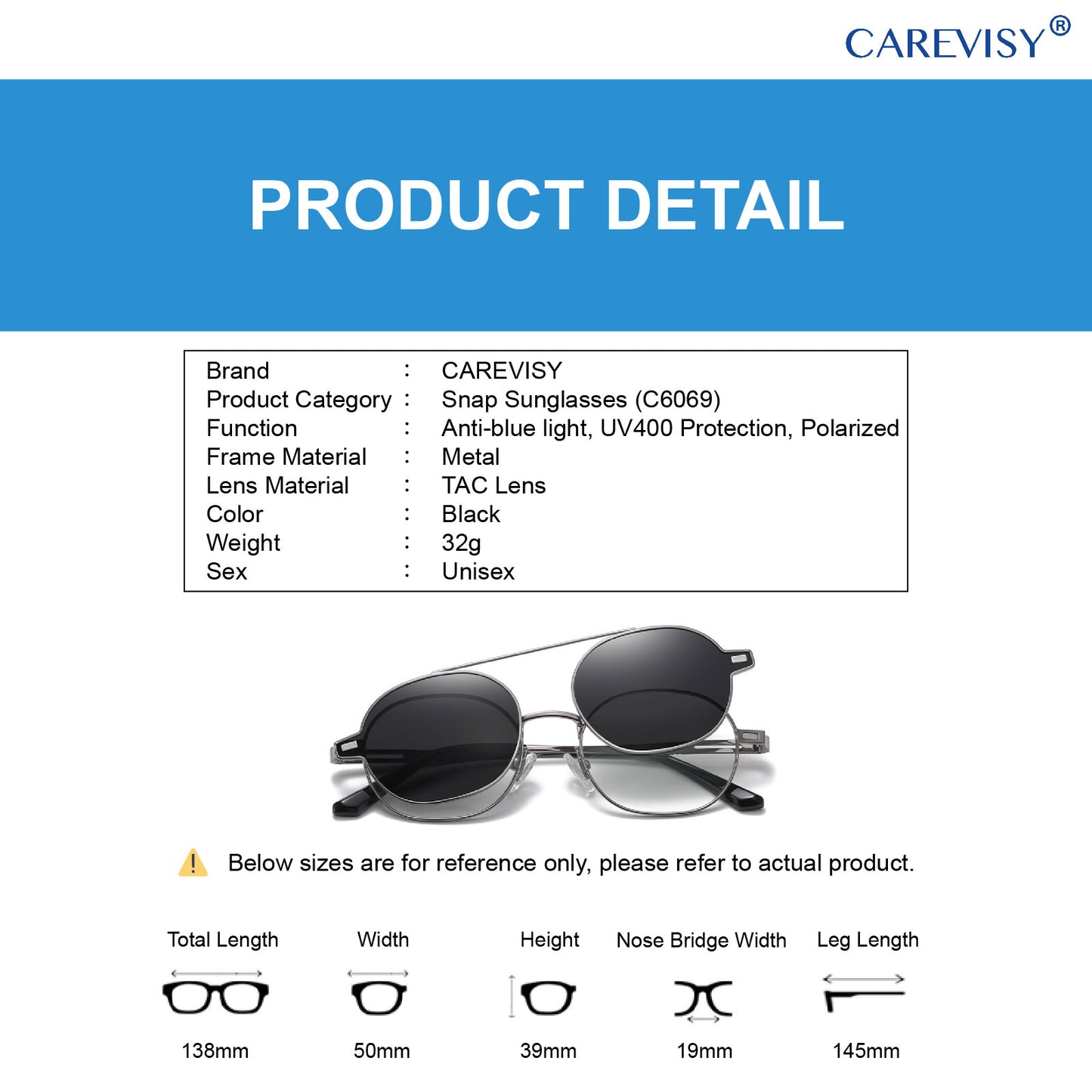 Snap Sunglasses & Computer Glasses C6069