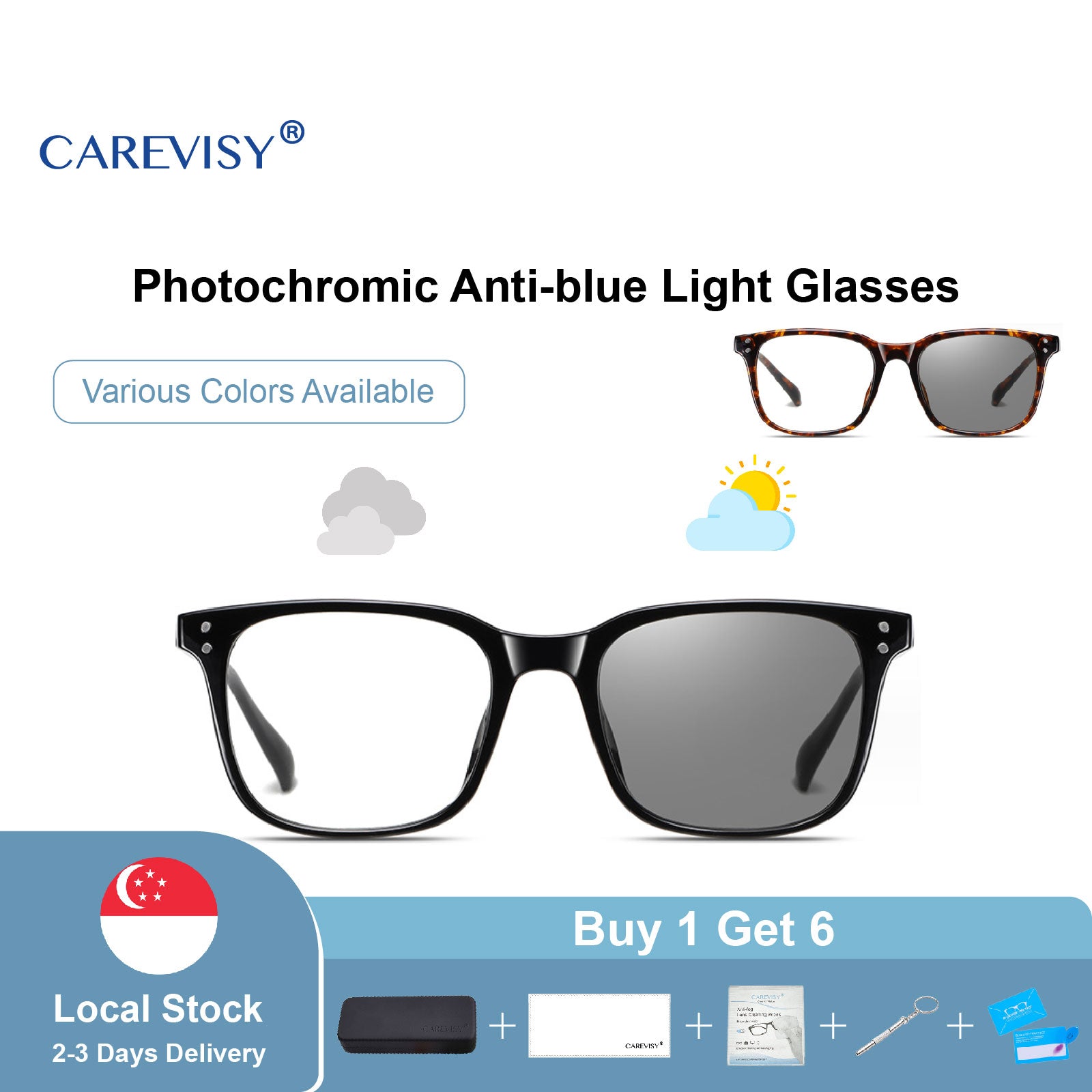 Photochromic Anti-blue Light Glasses C6081 – CAREVISY