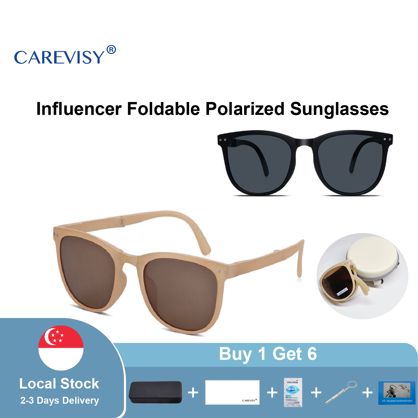 Foldable top sunglasses polarized