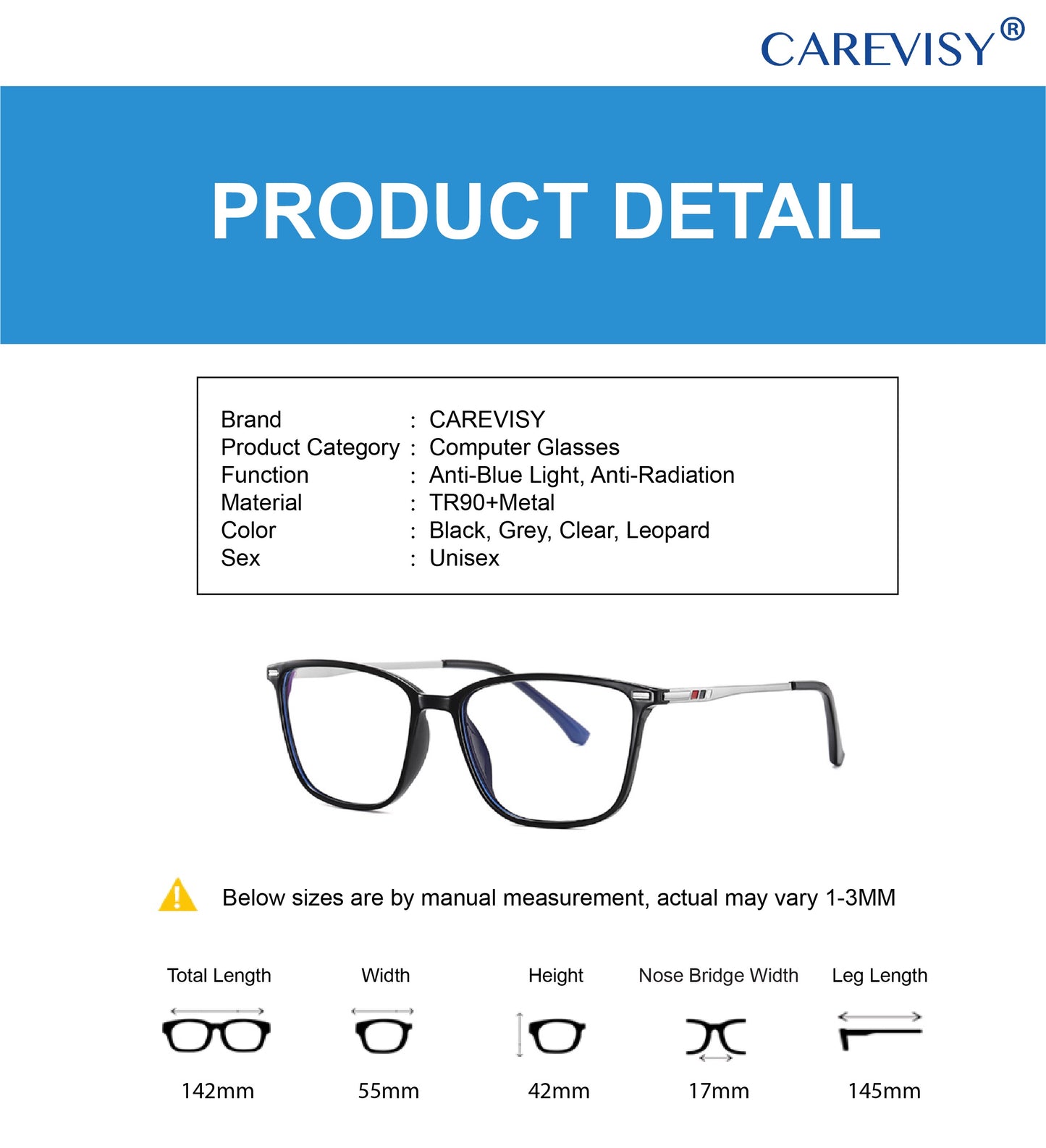 Business Style Anti-blue light Glasses C6075