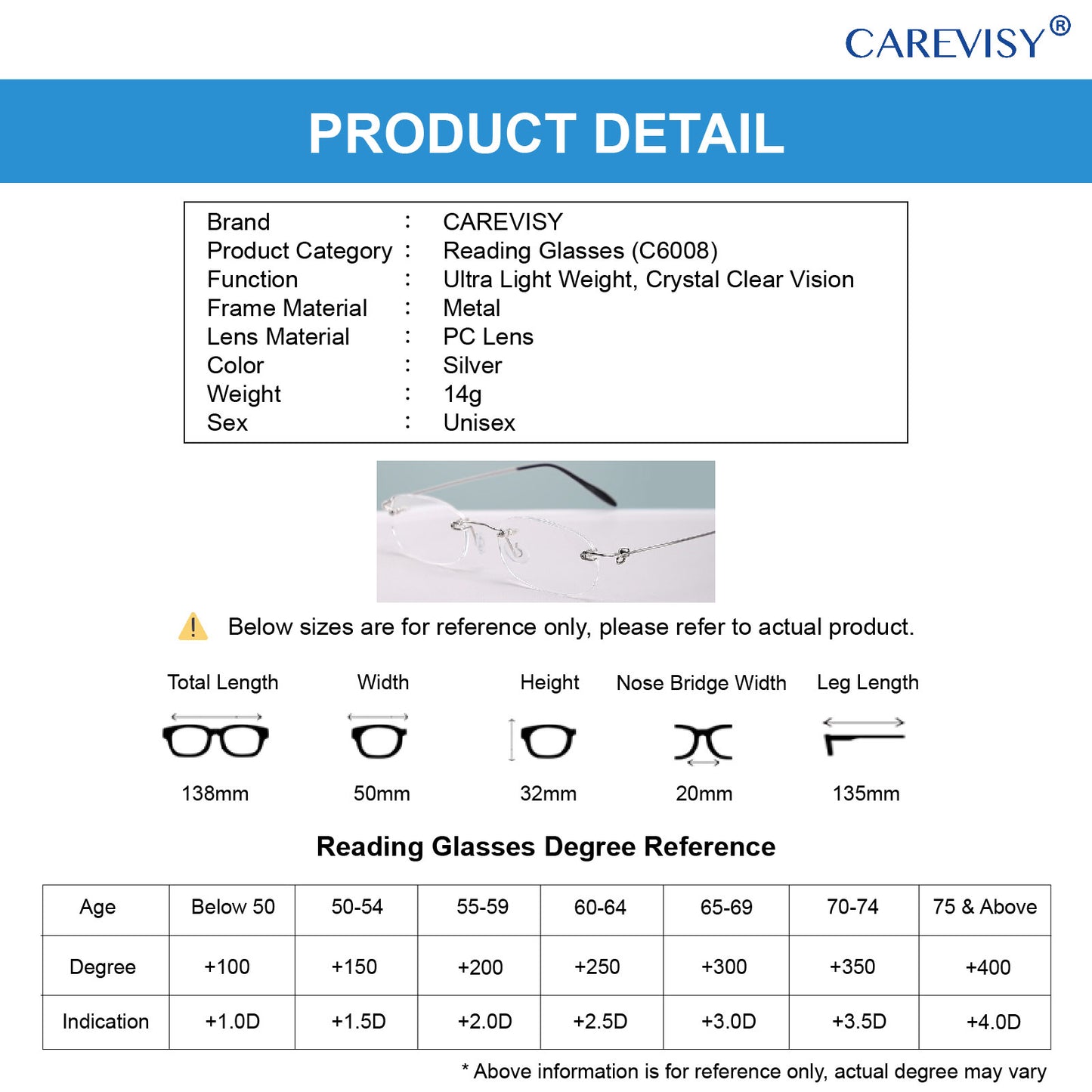 Sleek Reading Glasses C6008