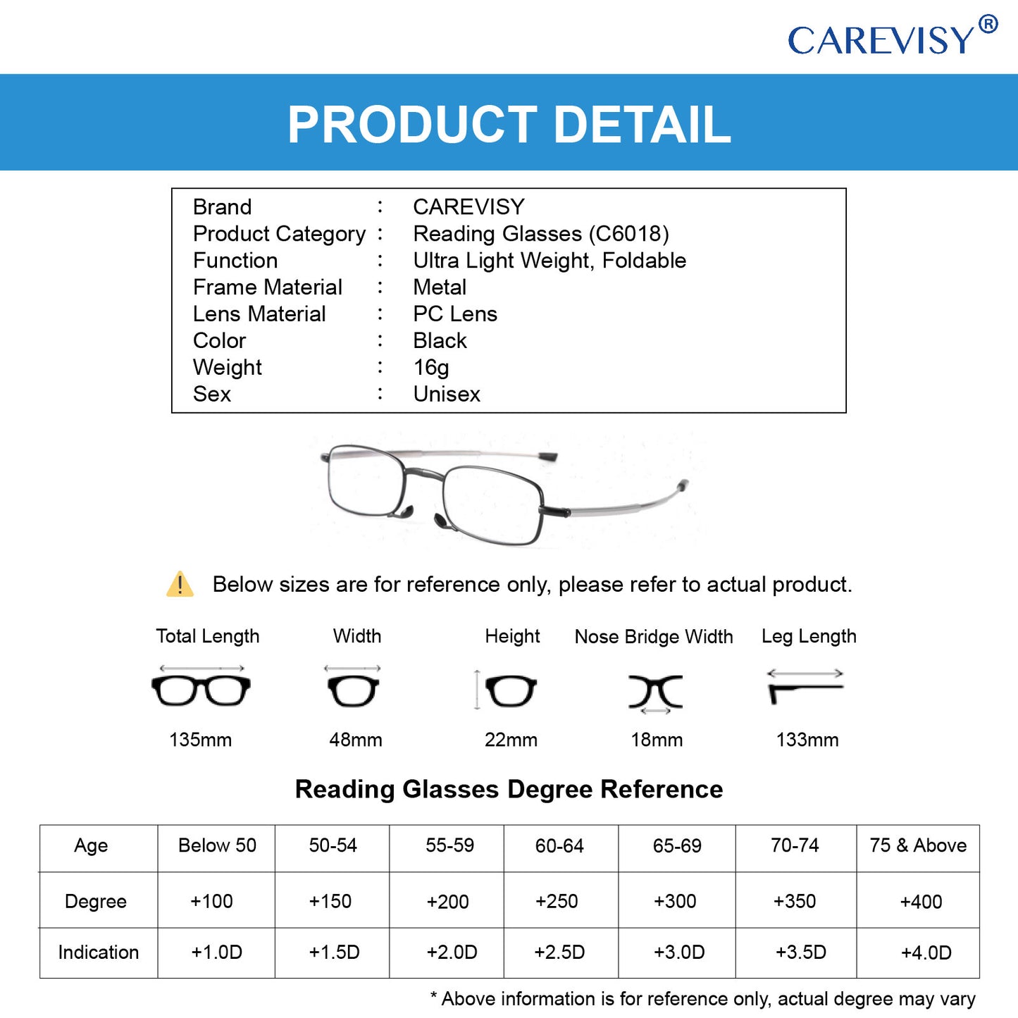 Mini Foldable Reading Glasses C6018