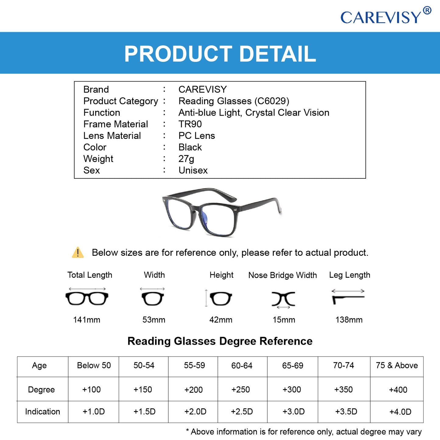 TR90 Anti-Blue Reading Glasses C6029