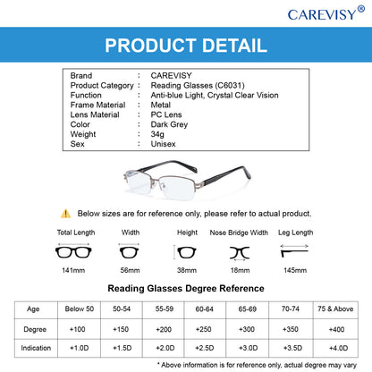 Elegant Anti-Blue Reading Glasses C6031