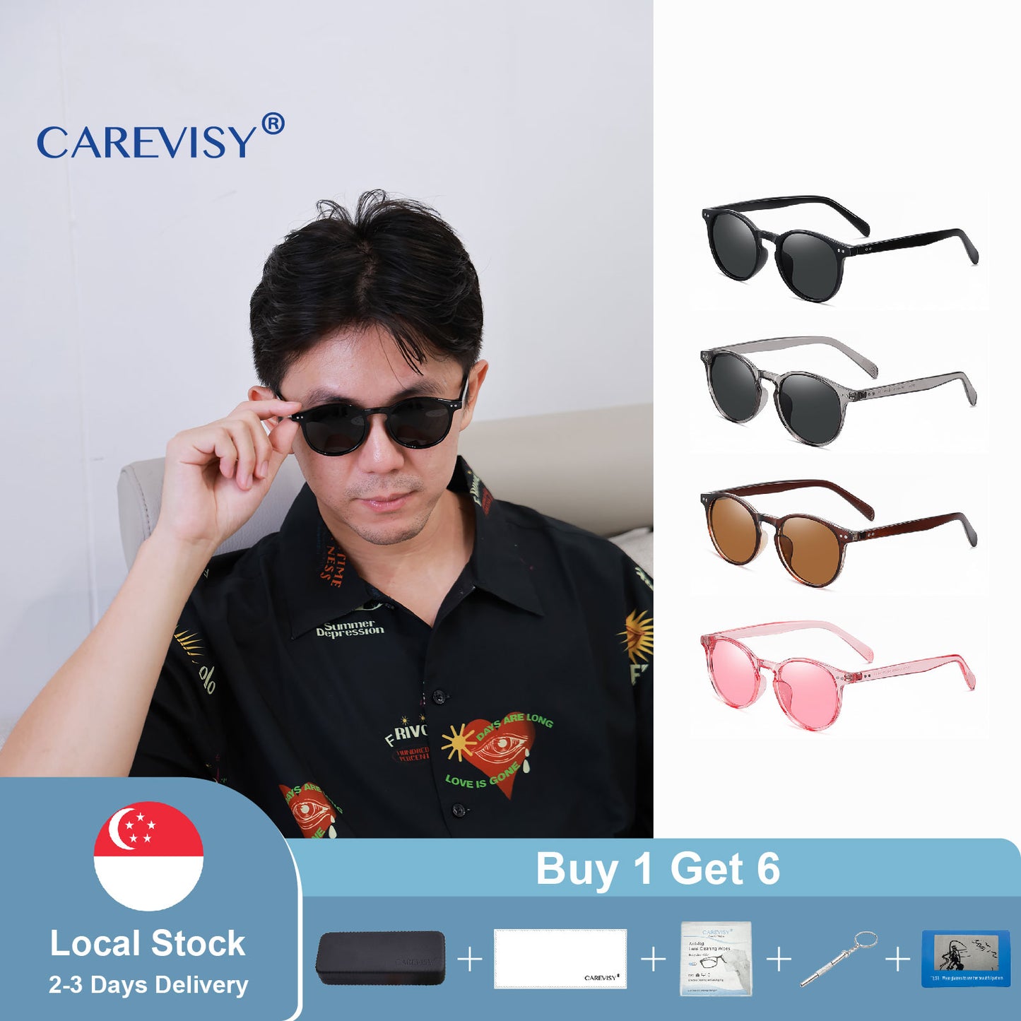 Retro Polarized Sunglasses C6074