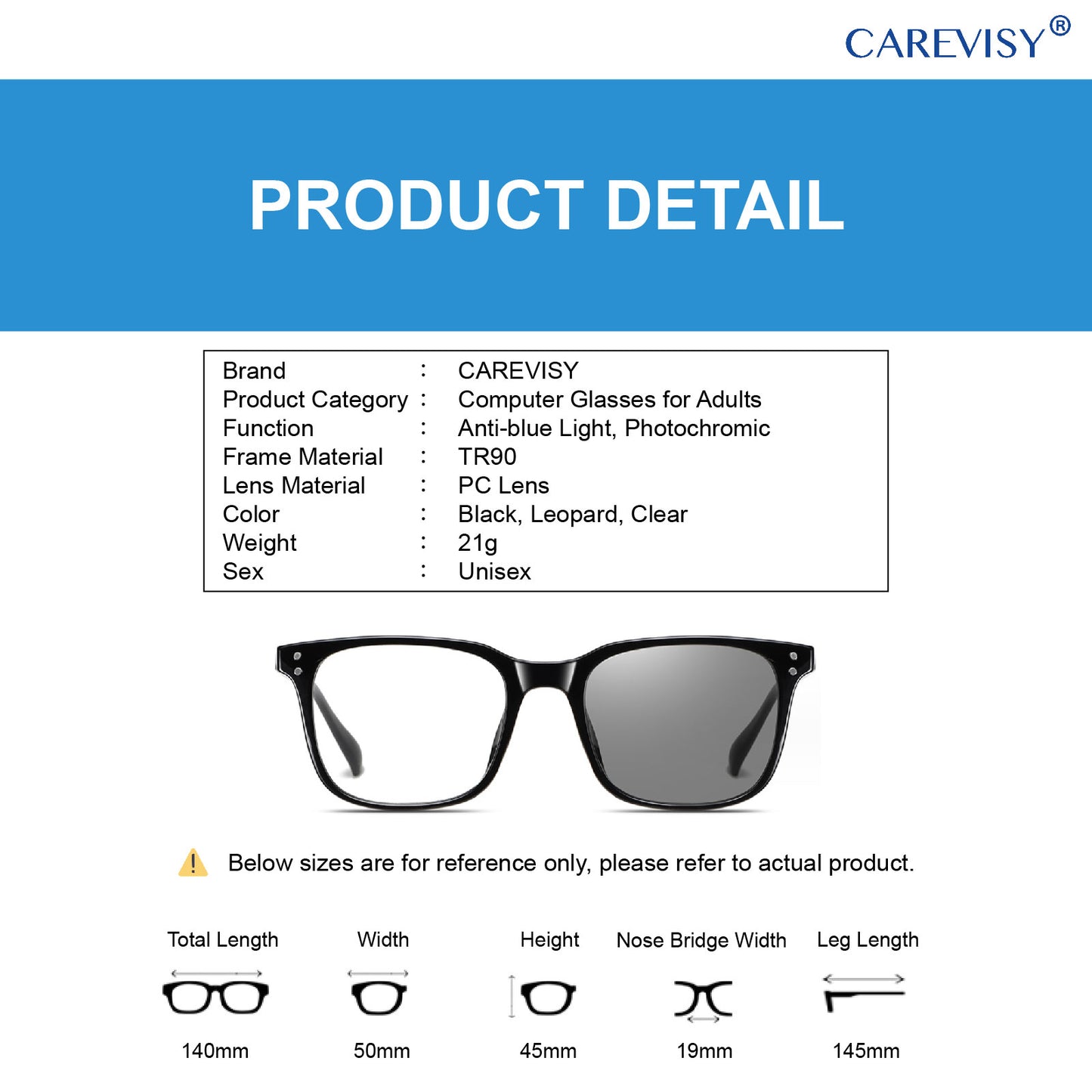 Photochromic Anti-blue Light Glasses C6081