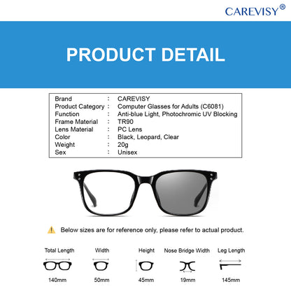 Photochromic Anti-blue Light Glasses C6081