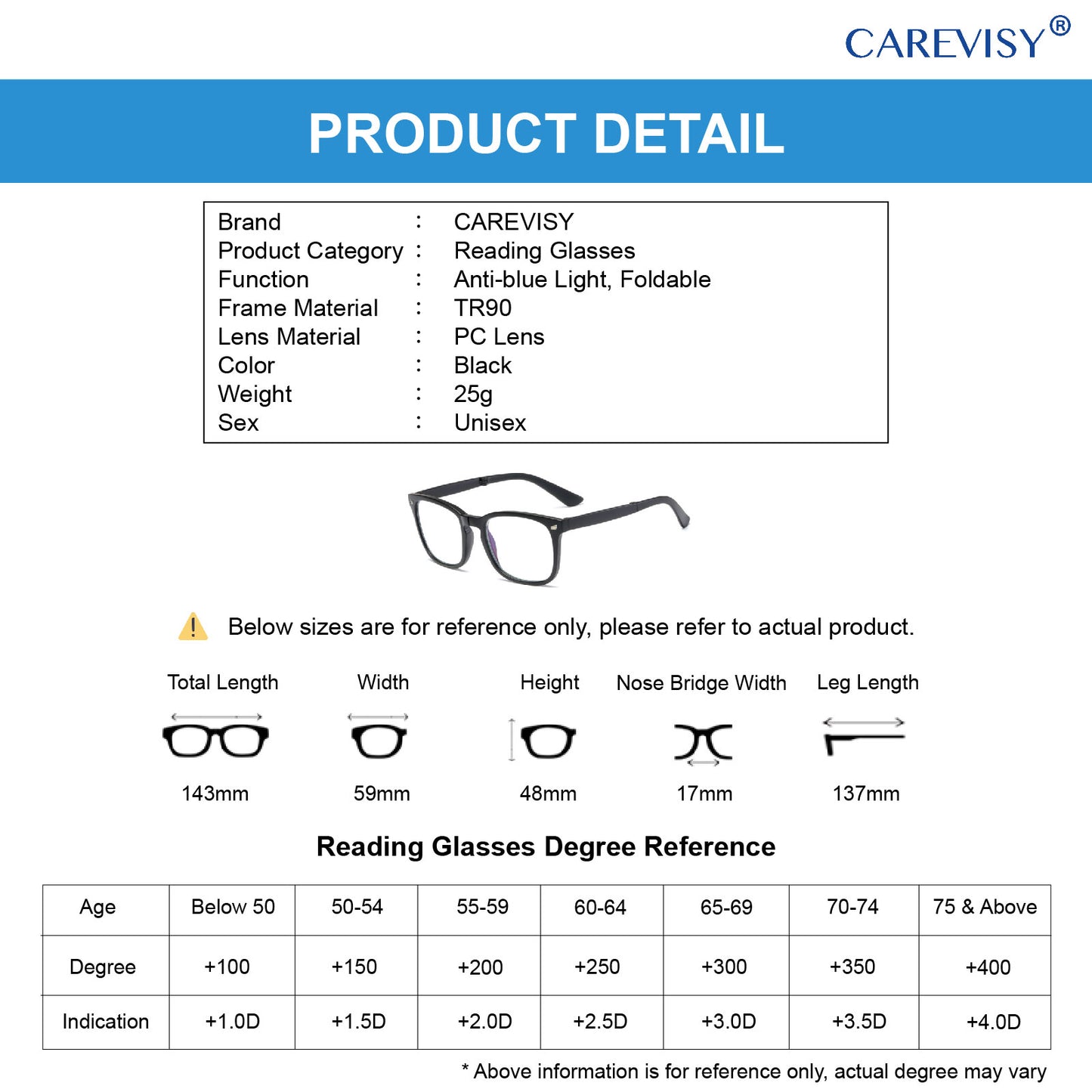 Foldable Progressive Reading Glasses C6083