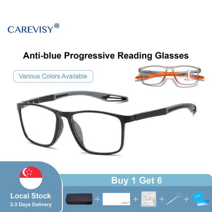 Flexible Progressive Anti-blue Light Reading Glasses C6084