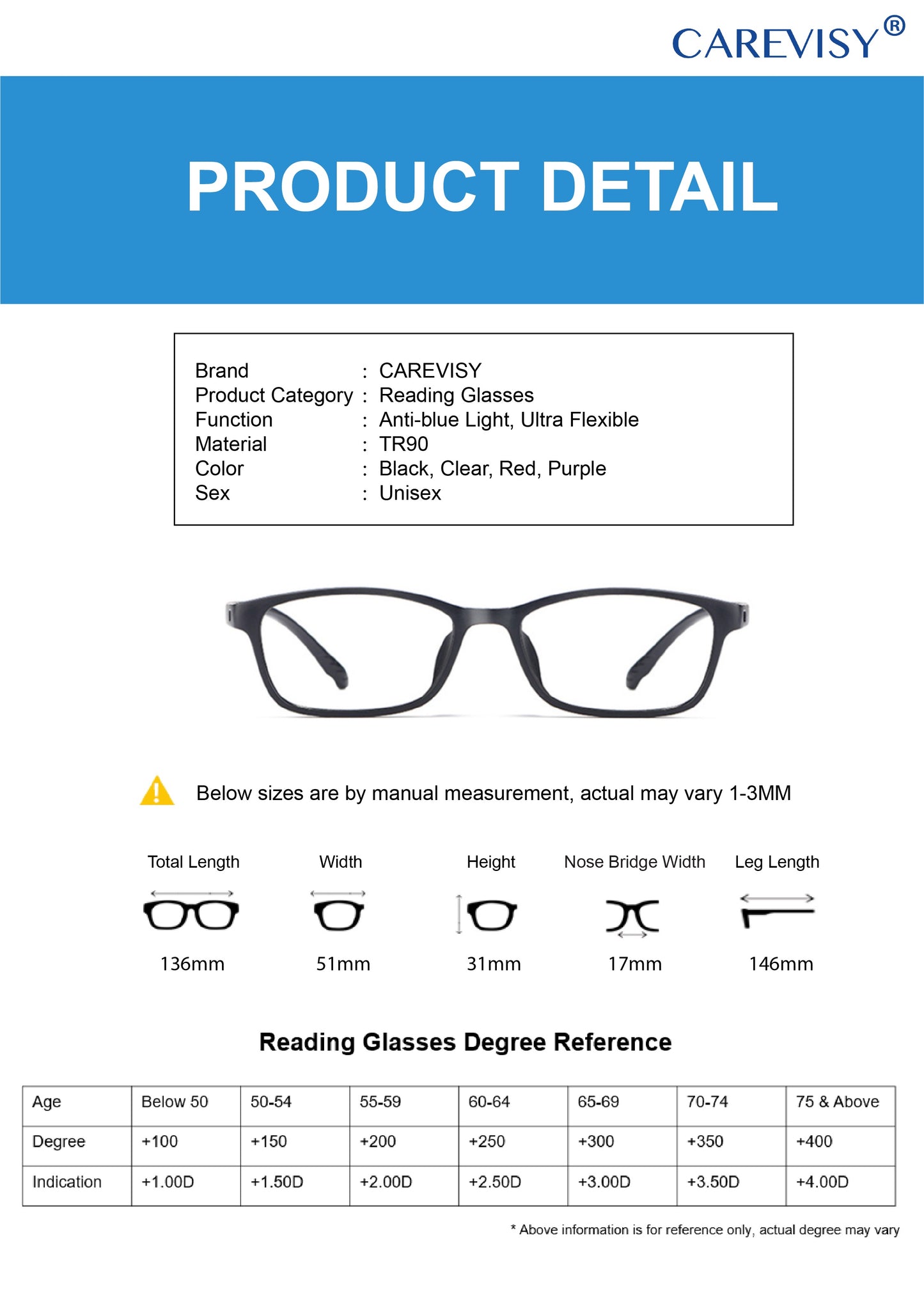 Classic Anti-blue light Reading Glasses C6076