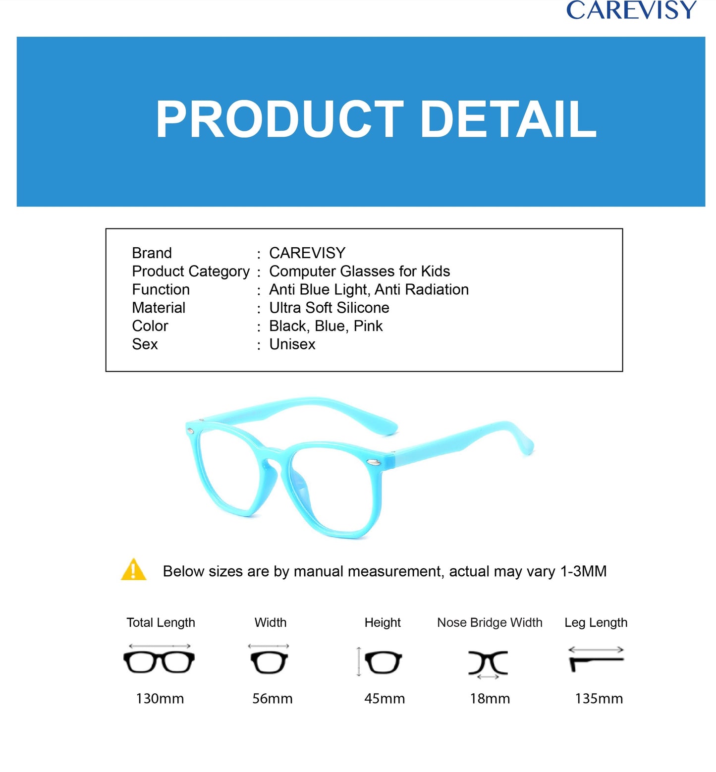 Flexible Anti Blue Light Glasses Kids C6011