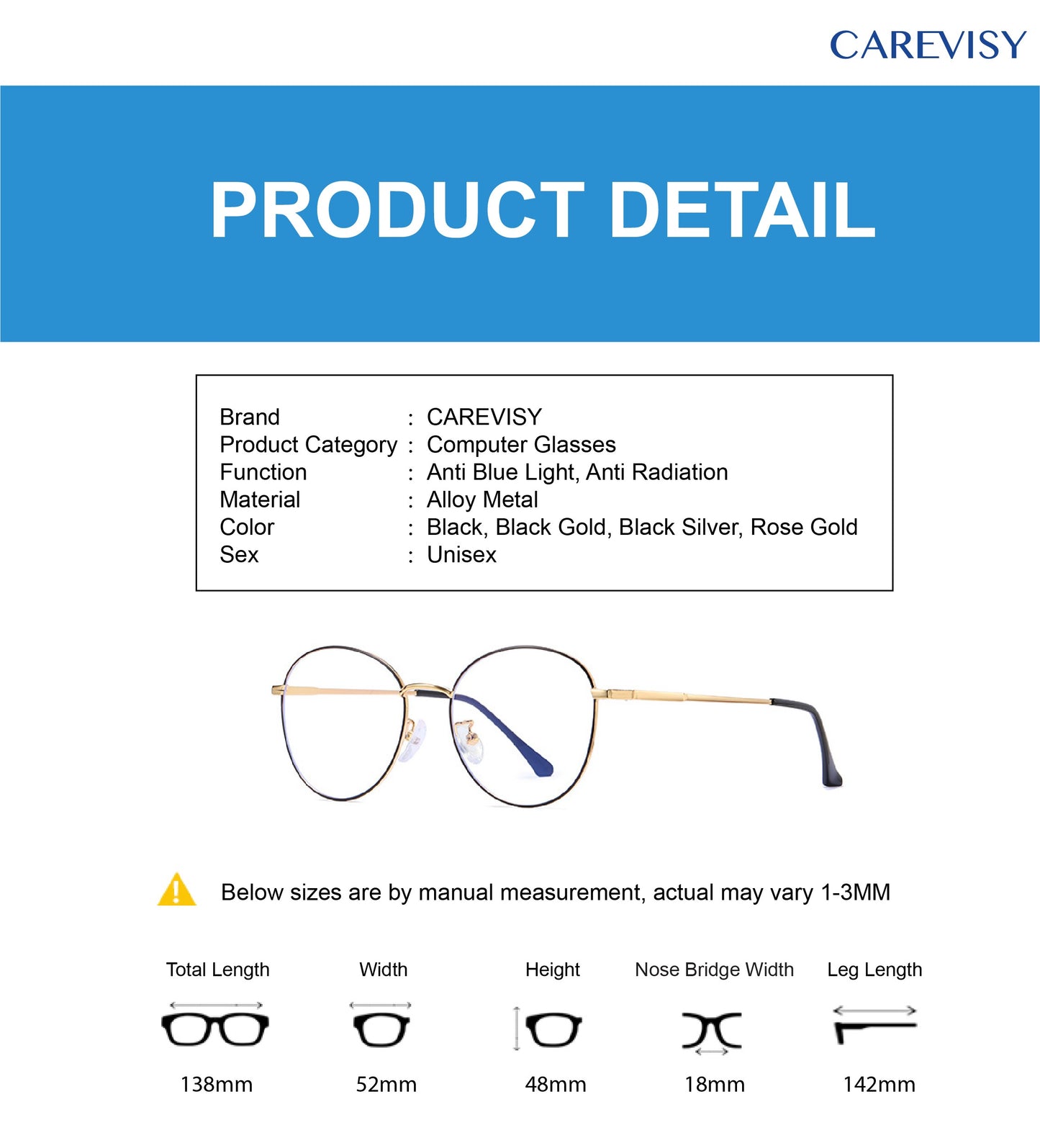 Trendy Anti Blue Light Glasses C6045