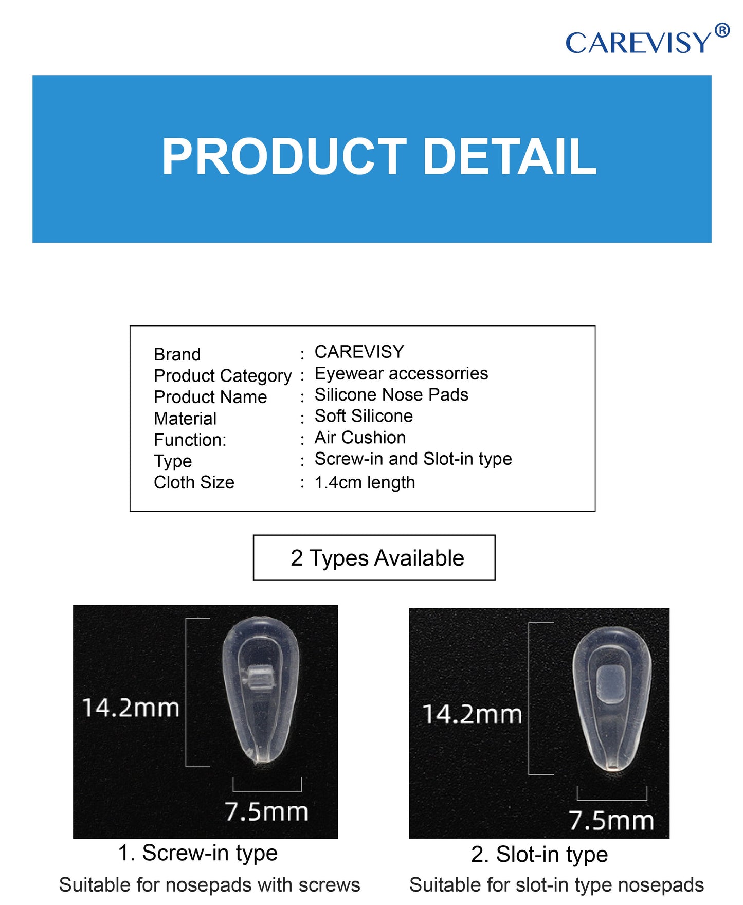 Silicone Air Cushion Nose Pads C6025